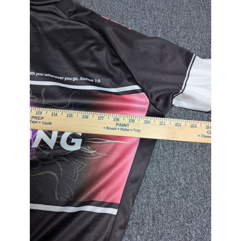 Giordana Womens Libstrong Cycling Jersey Black Pink Ribbon Joshua 1:9 XL - Picture 8 of 9